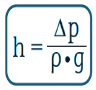 Formule Mathématique  de la mesure de niveau par DeltaP